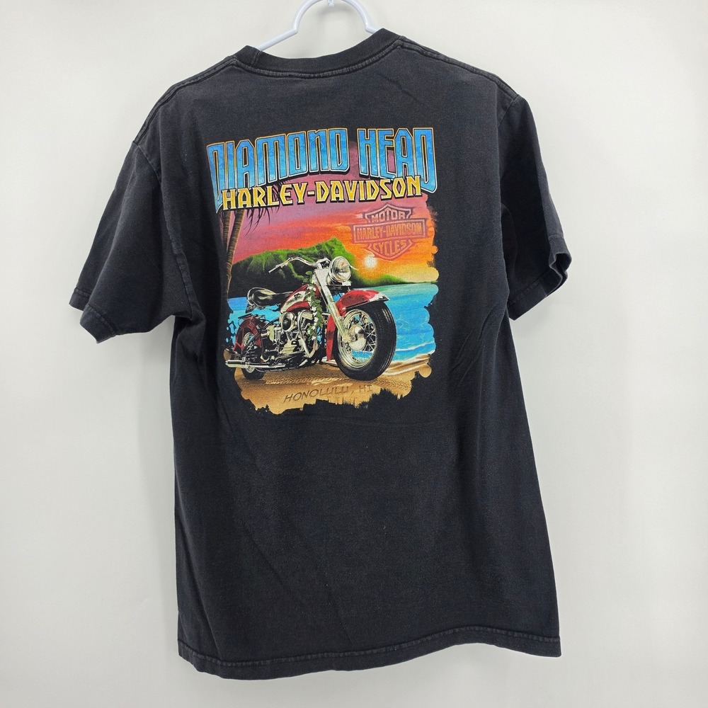 Vintage Harley Davidson Honolulu Hawaii Diamond Head T Shirt Mens Large